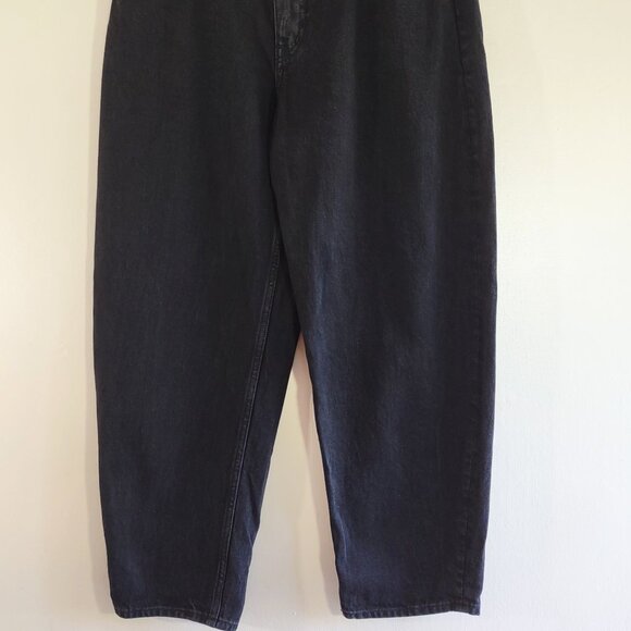 Madewell 'The Arc-Leg Jeans Black Denim Boho Barrel Style  Size 29 - Picture 4 of 10